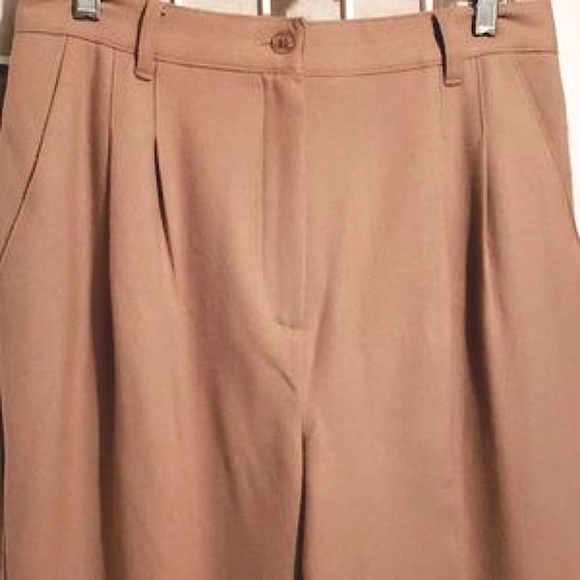POTOMAC COLLECTION TAN 100% WOOL PLEATED PANTS SZ 12 - Picture 2 of 8